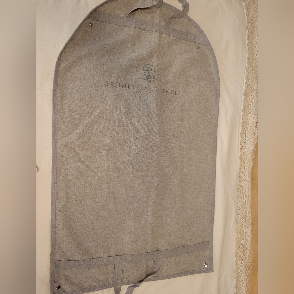 Brunello Cucinelli Gray Fabric Garment Bag with Handles – 35” x 21.5”